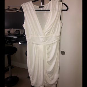 White V neck Dress